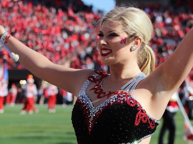 CMB Twirler in Memorial Stadium