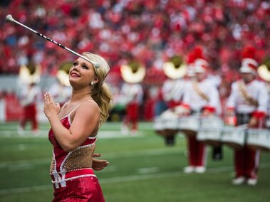 CMB Twirler in Memorial Stadium