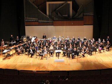 Winter Festival Honor Band on the Kimball Recital Hall stage