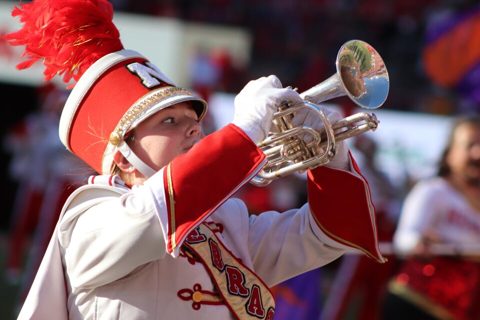 CMB Trumpet player performing in Memorial Stadium